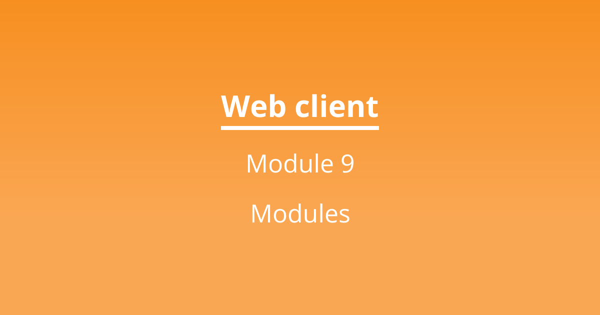 Modules | Web client